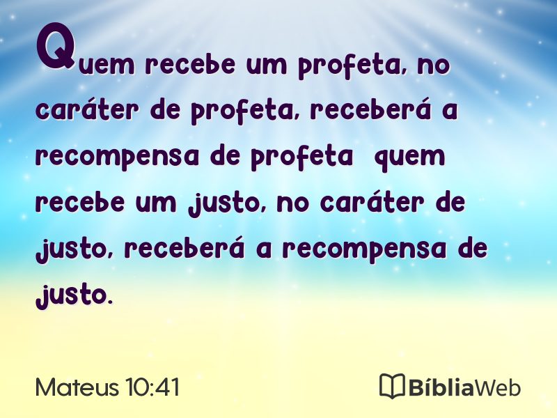 Mateus 10:41 em imagem para compartilhar