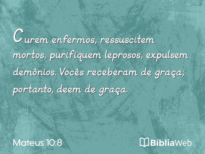 Mateus 10:8 em imagem para compartilhar