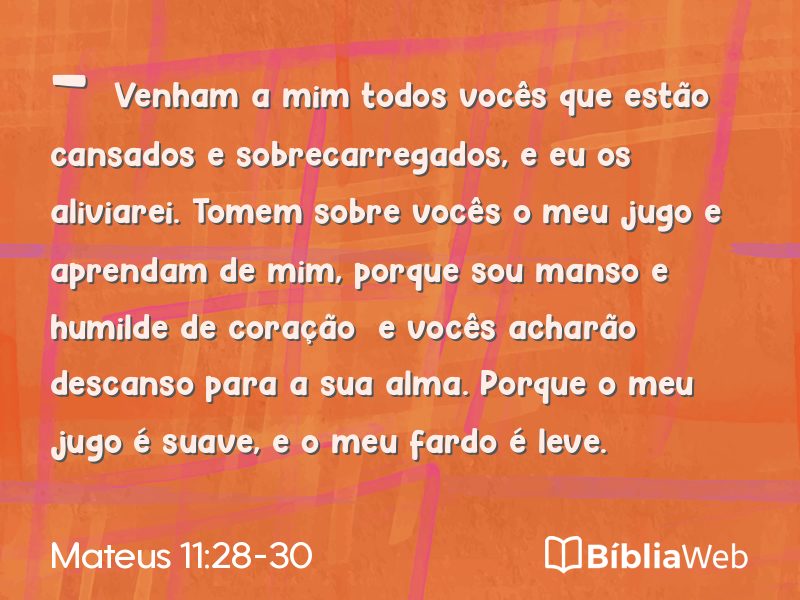Mateus 11:28-30 em imagem para compartilhar