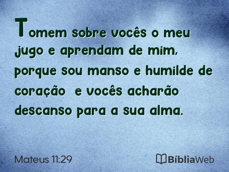 Mateus 11:29 em imagem para compartilhar