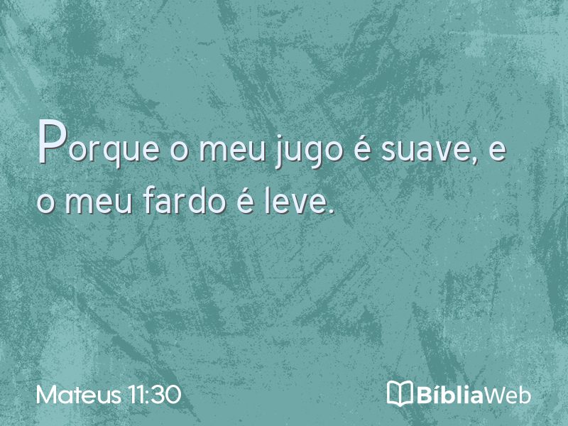 Mateus 11:30 em imagem para compartilhar