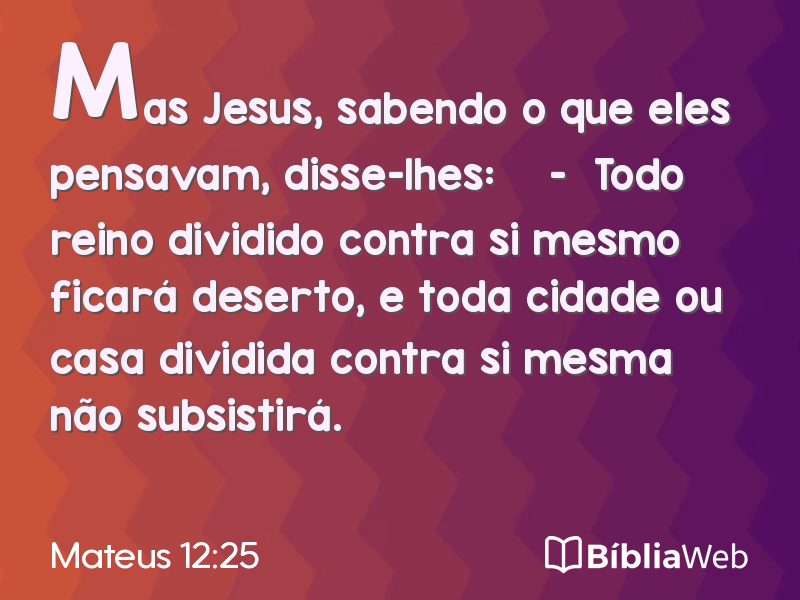 Mateus 12:25 em imagem para compartilhar