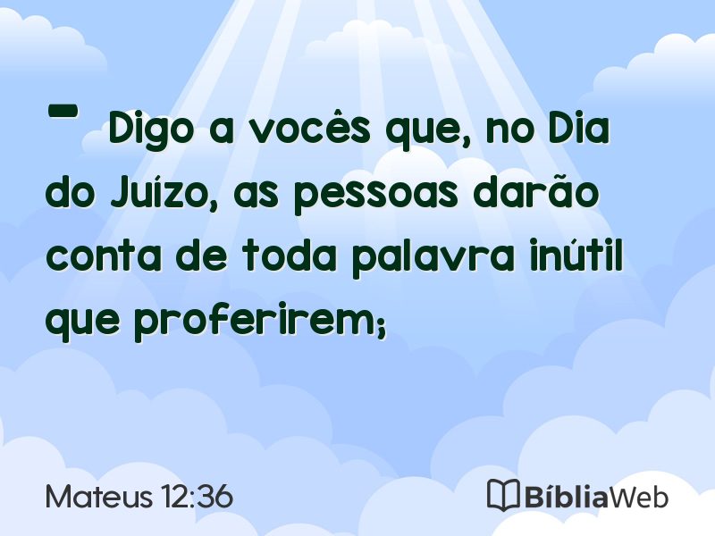 Mateus 12:36 em imagem para compartilhar