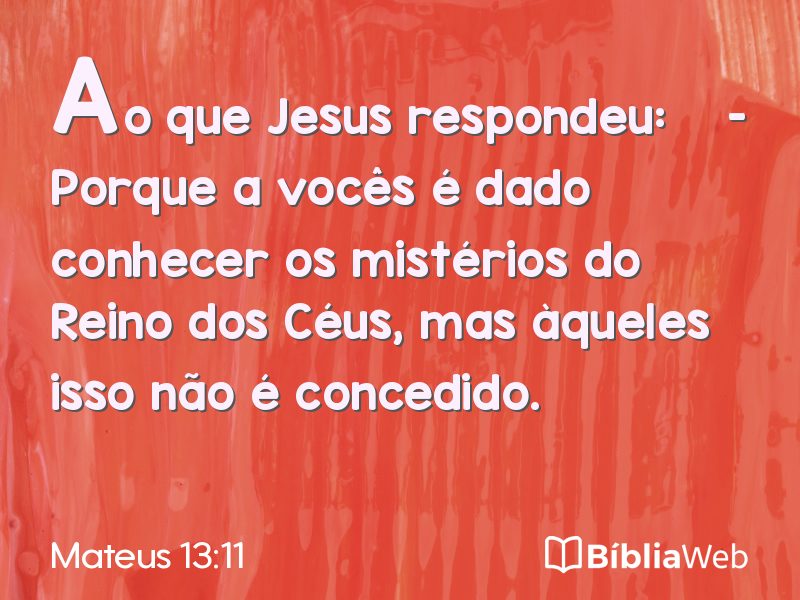 Mateus 13:11 em imagem para compartilhar
