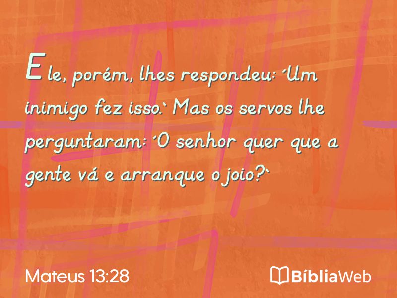 Mateus 13:28 em imagem para compartilhar