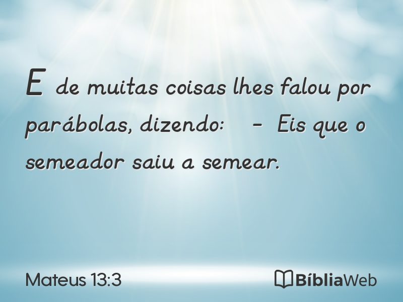 Mateus 13:3 em imagem para compartilhar