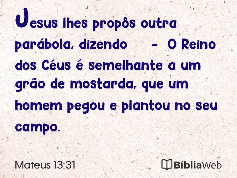 Mateus 13:31 em imagem para compartilhar