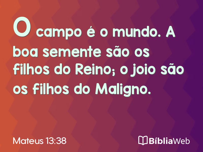 Mateus 13:38 em imagem para compartilhar