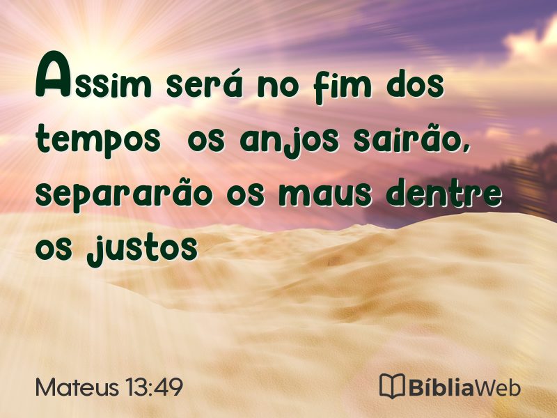 Mateus 13:49 em imagem para compartilhar