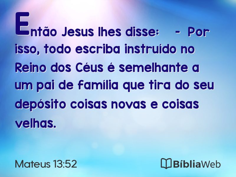 Mateus 13:52 em imagem para compartilhar