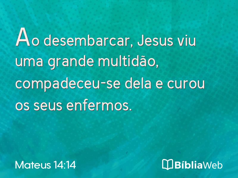 Mateus 14:14 em imagem para compartilhar