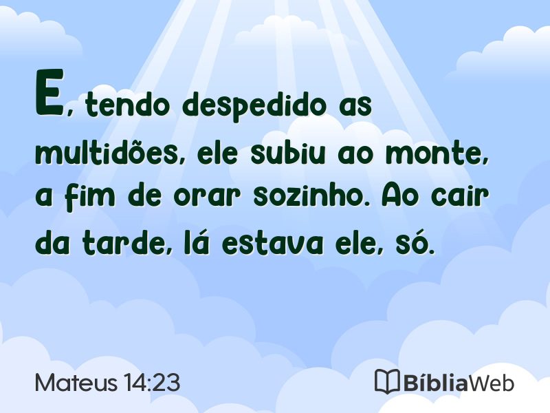 Mateus 14:23 em imagem para compartilhar