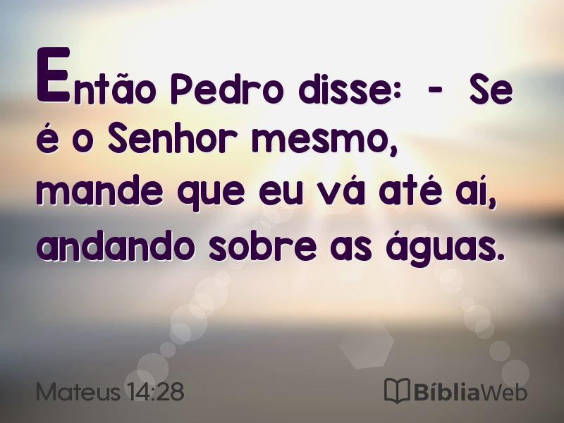 Mateus 14:28 em imagem para compartilhar