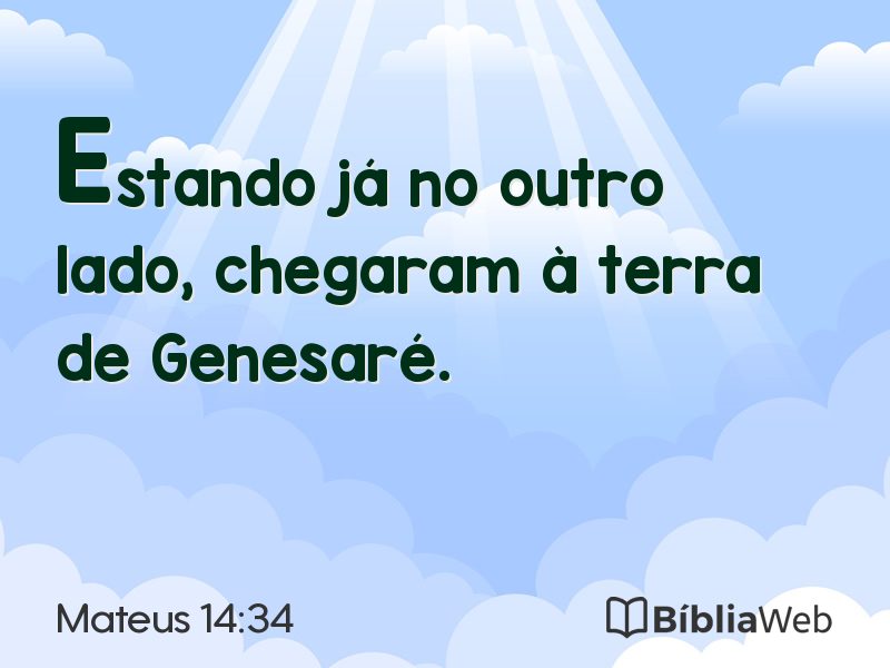 Mateus 14:34 em imagem para compartilhar