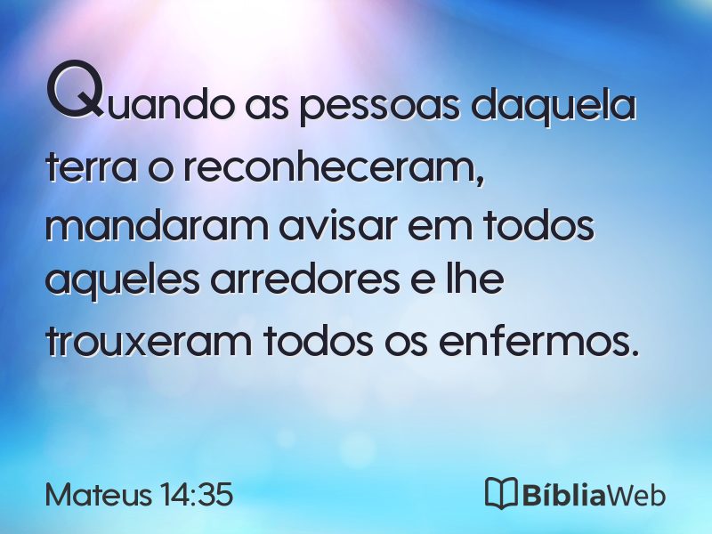 Mateus 14:35 em imagem para compartilhar
