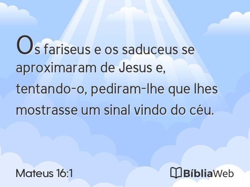 Mateus 16:1 em imagem para compartilhar