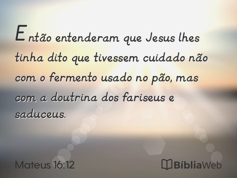 Mateus 16:12 em imagem para compartilhar