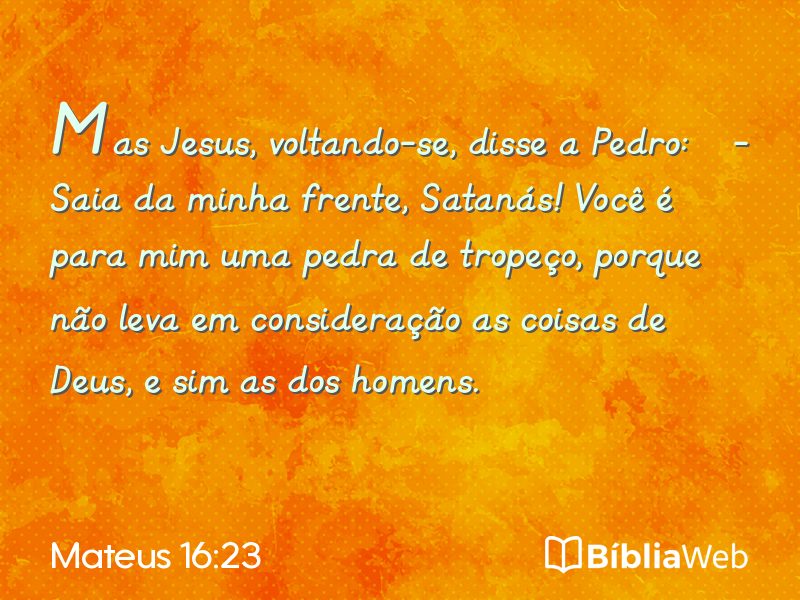 Mateus 16:23 em imagem para compartilhar