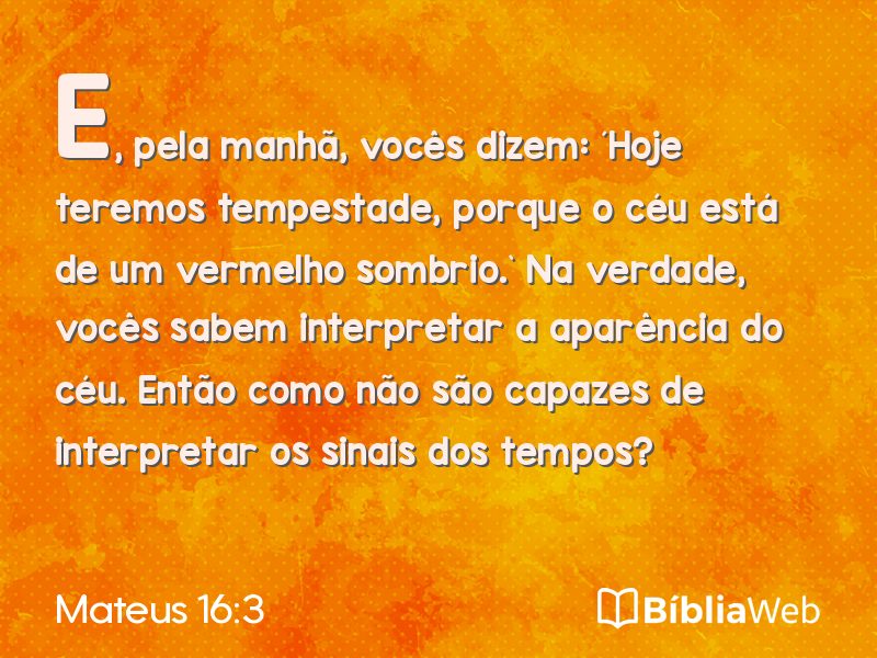 Mateus 16:3 em imagem para compartilhar