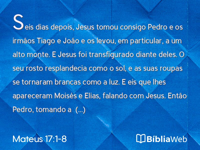 Mateus 17:1-8 em imagem para compartilhar