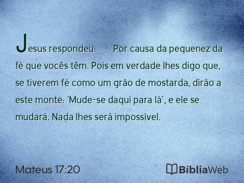 Mateus 17:20 em imagem para compartilhar