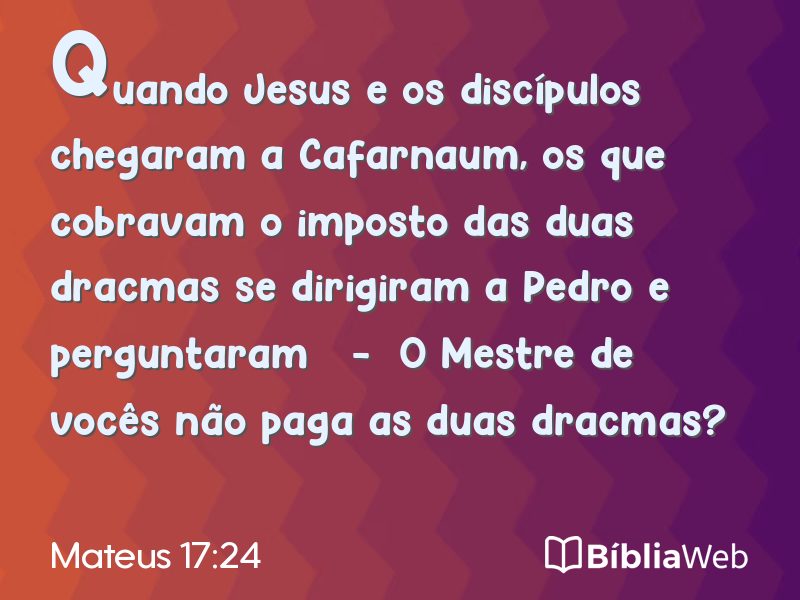 Mateus 17:24 em imagem para compartilhar