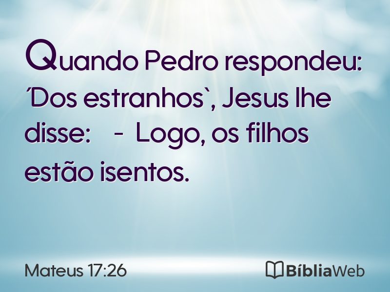 Mateus 17:26 em imagem para compartilhar