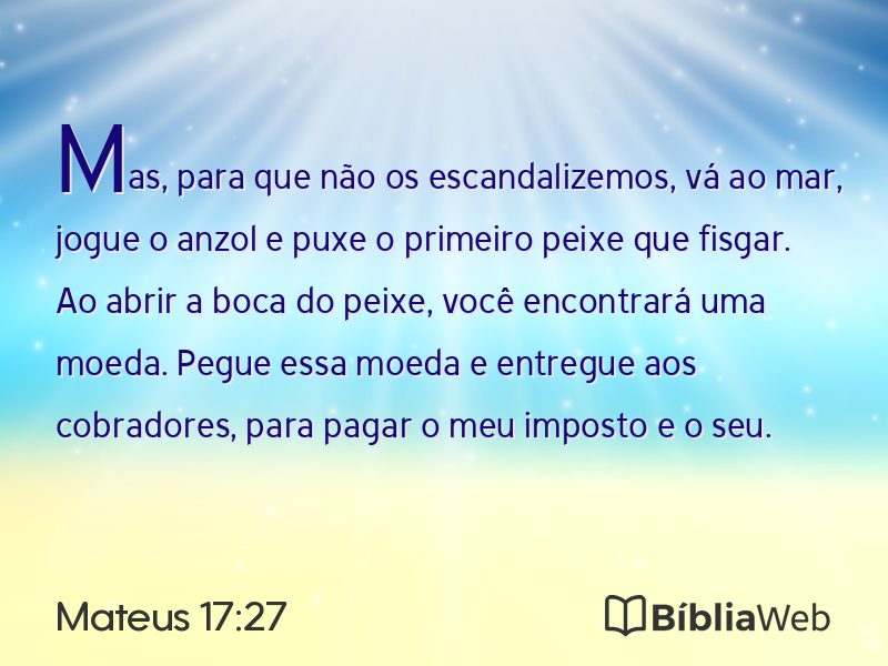 Mateus 17:27 em imagem para compartilhar