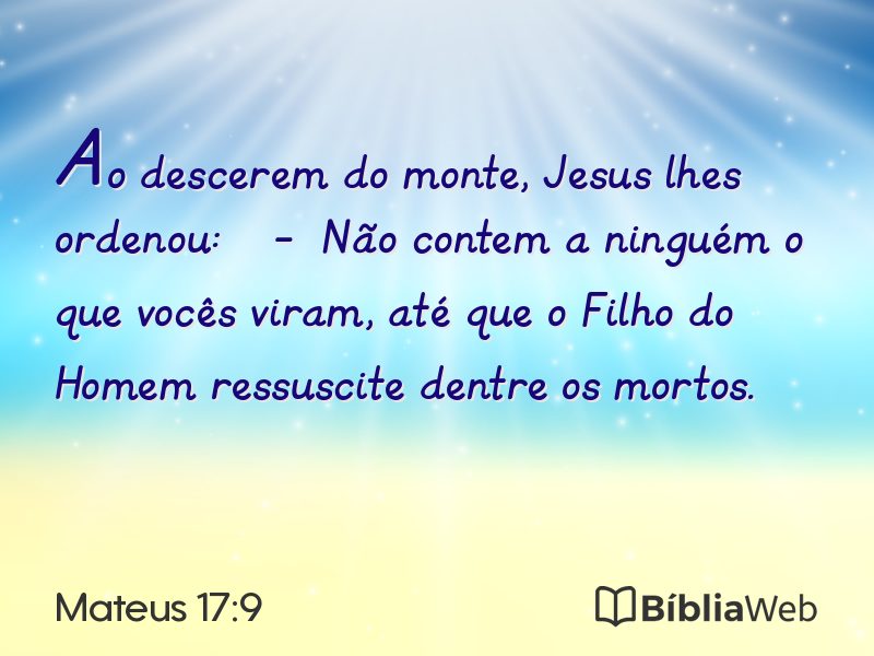 Mateus 17:9 em imagem para compartilhar