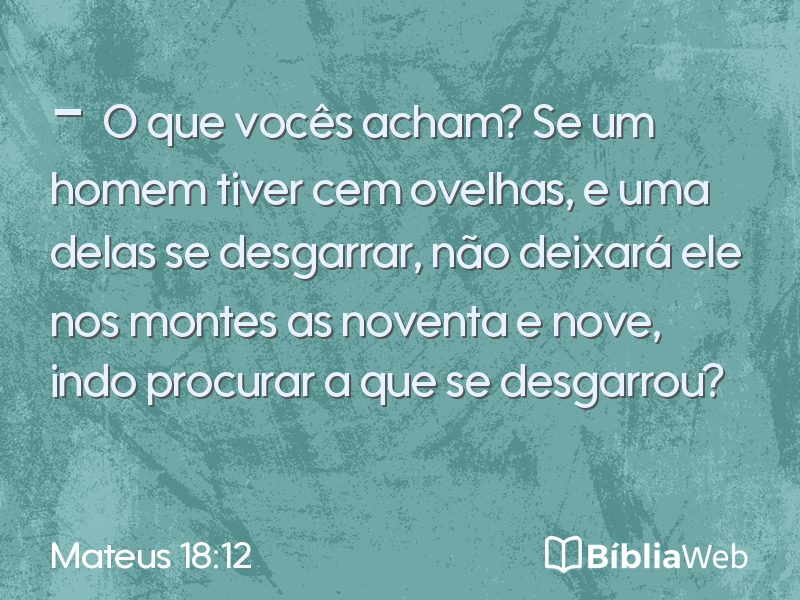 Mateus 18:12 em imagem para compartilhar