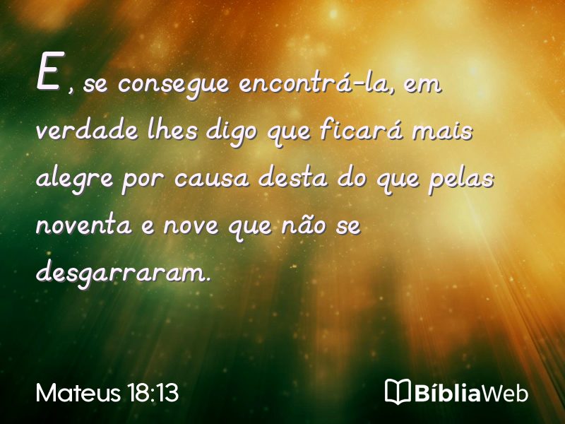Mateus 18:13 em imagem para compartilhar