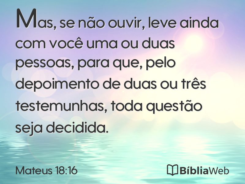 Mateus 18:16 em imagem para compartilhar