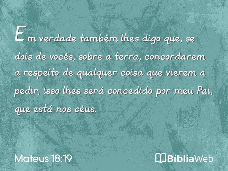 Mateus 18:19 em imagem para compartilhar