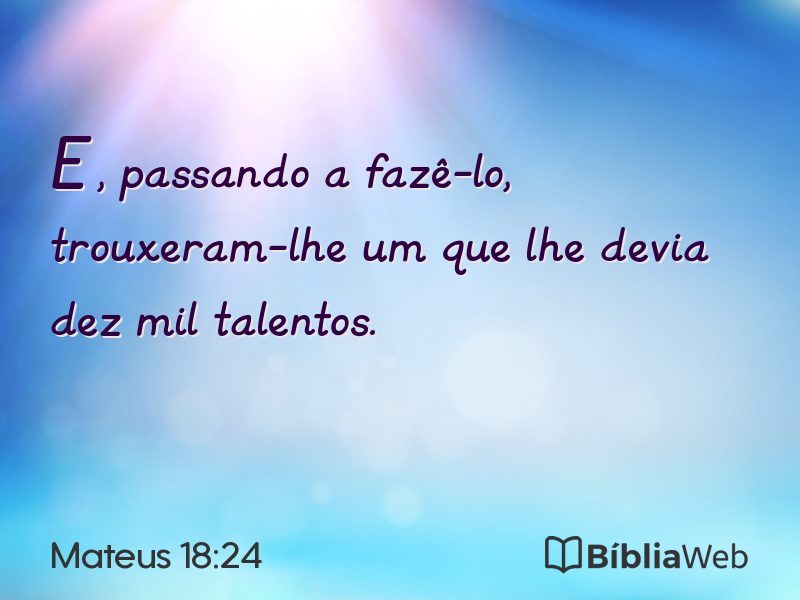 Mateus 18:24 em imagem para compartilhar