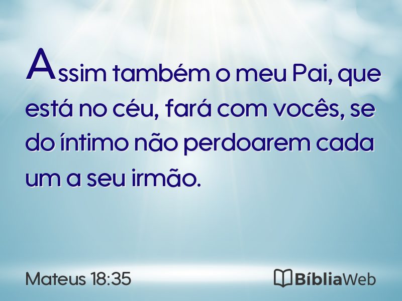Mateus 18:35 em imagem para compartilhar