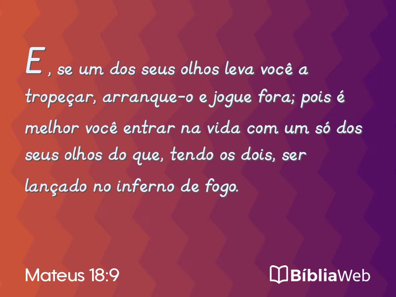 Mateus 18:9 em imagem para compartilhar