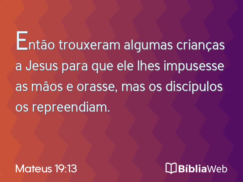 Mateus 19:13 em imagem para compartilhar