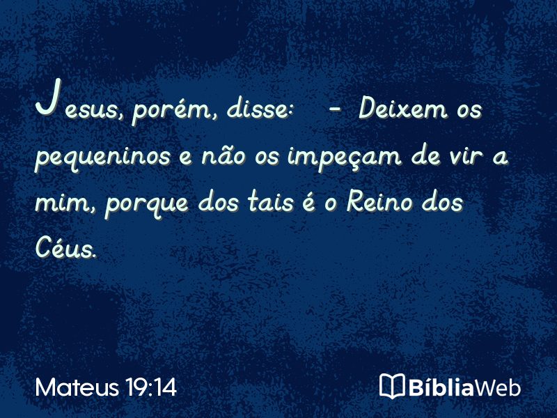 Mateus 19:14 em imagem para compartilhar