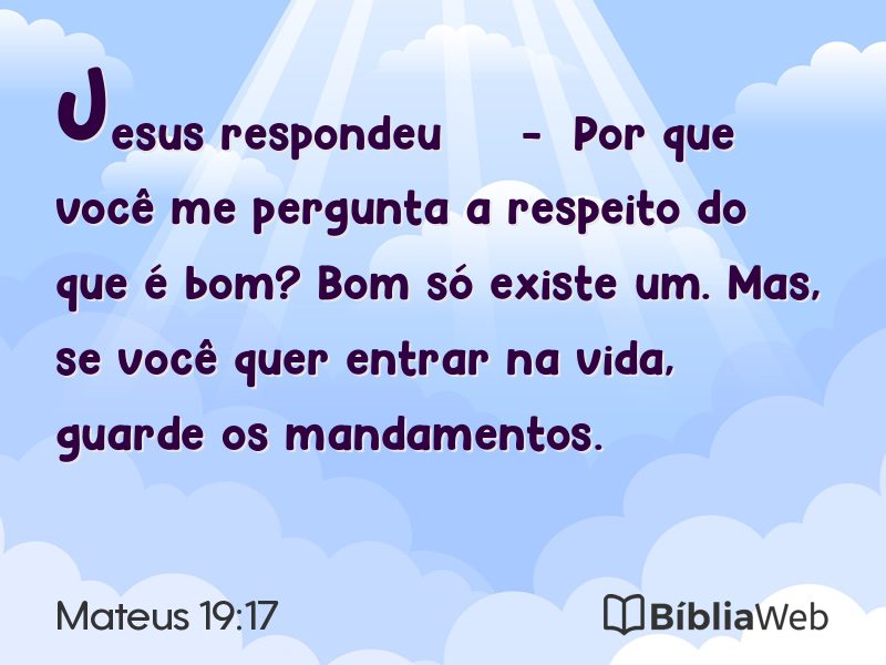 Mateus 19:17 em imagem para compartilhar