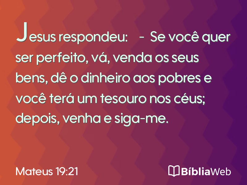 Mateus 19:21 em imagem para compartilhar