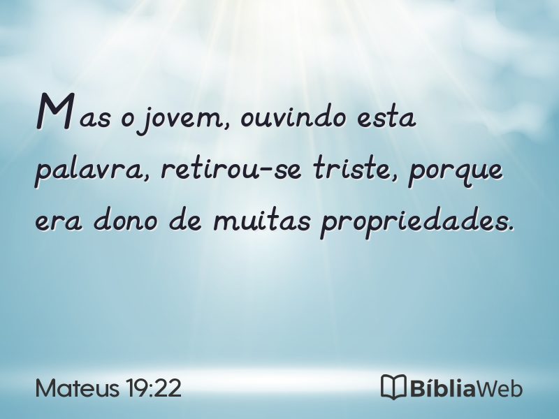 Mateus 19:22 em imagem para compartilhar