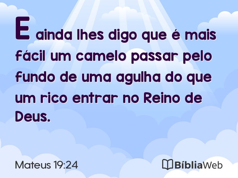 Mateus 19:24 em imagem para compartilhar