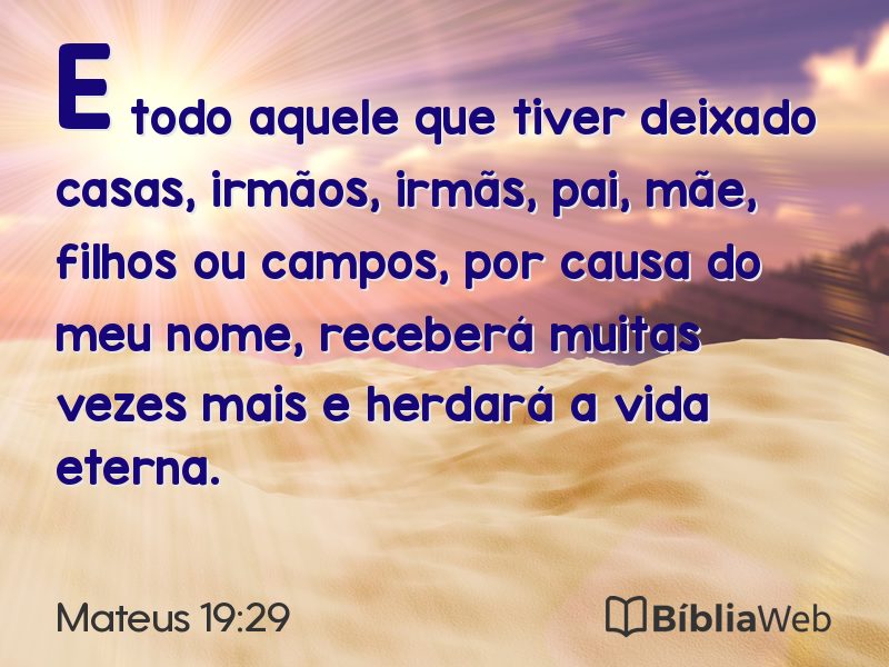 Mateus 19:29 em imagem para compartilhar