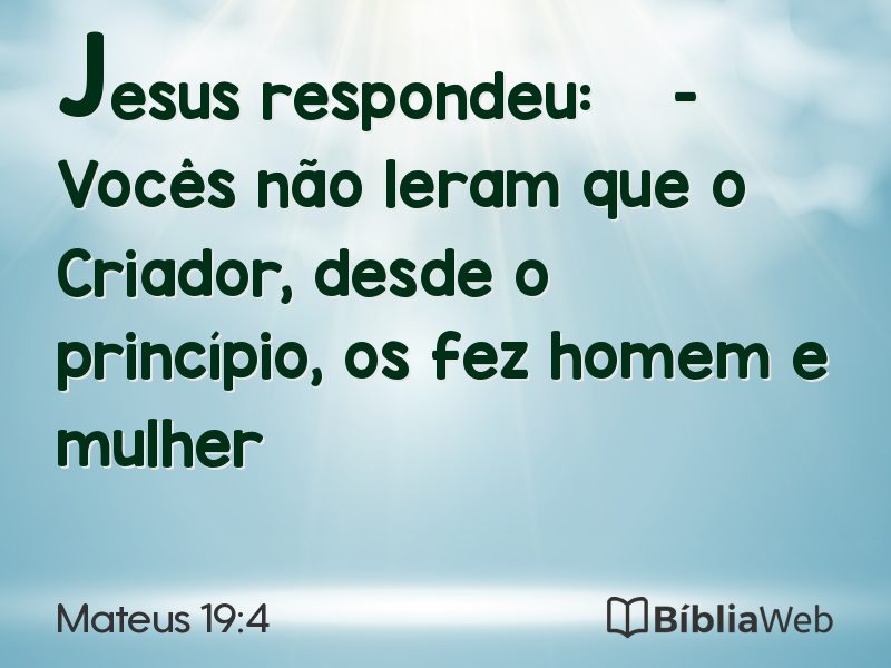 Mateus 19:4 em imagem para compartilhar