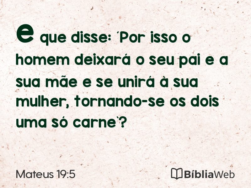 Mateus 19:5 em imagem para compartilhar