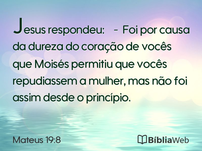 Mateus 19:8 em imagem para compartilhar