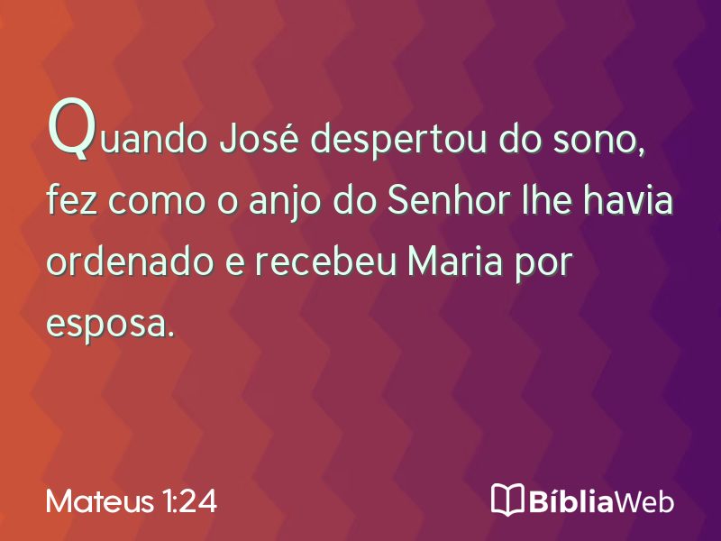 Mateus 1:24 em imagem para compartilhar
