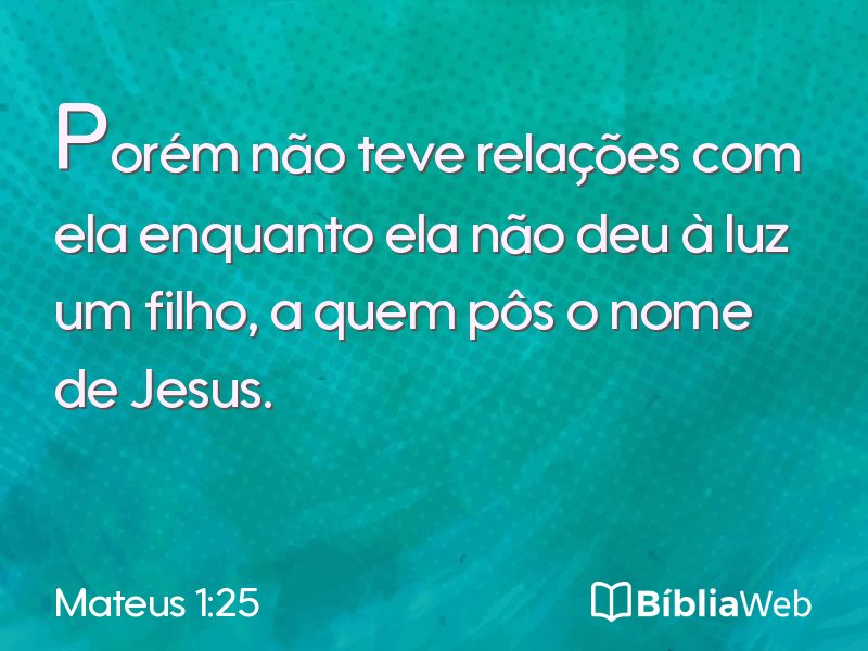 Mateus 1:25 em imagem para compartilhar