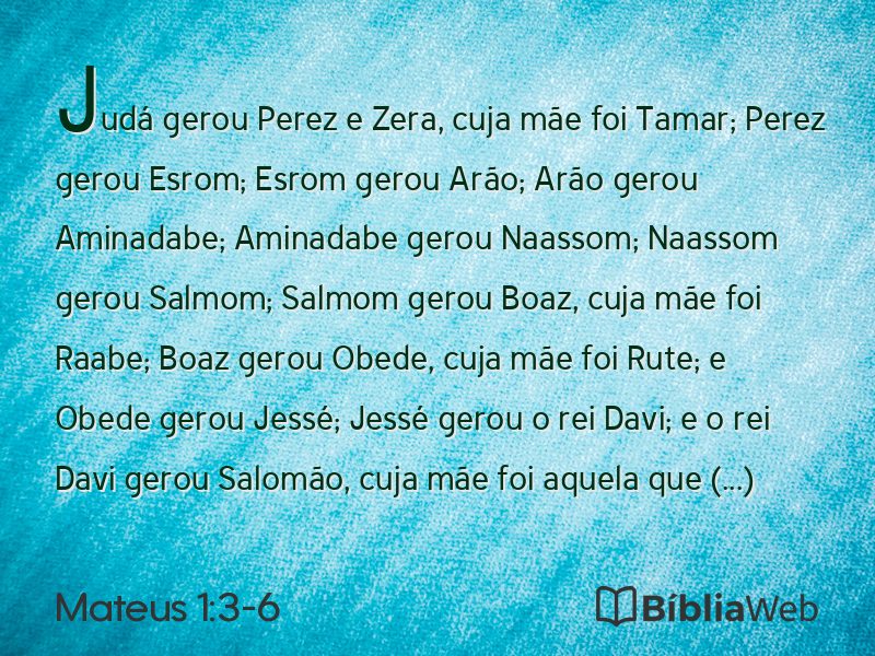 Mateus 1:3-6 em imagem para compartilhar