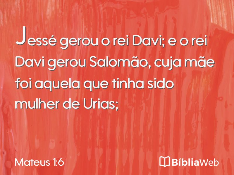 Mateus 1:6 em imagem para compartilhar